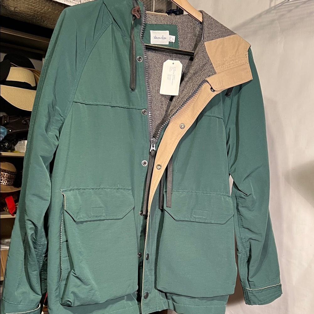 STEVEN ALAN, LRGgreen and tan, hiking jacket NEW